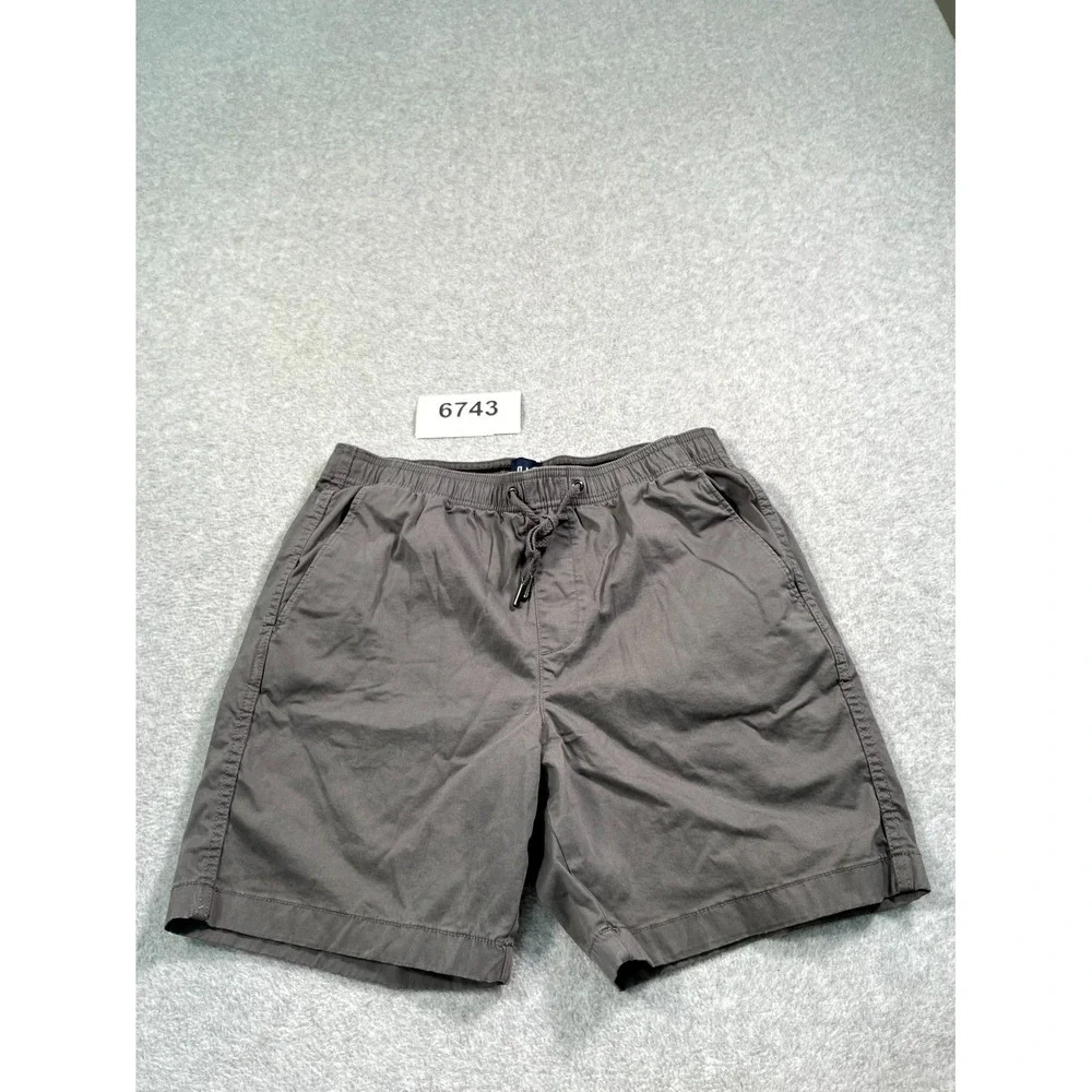 GAP Chino Shorts Mens Medium Gray Cotton‎ Stretch Drawstring Flat Front Outdoor